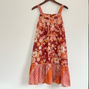 Tiny by Anthropologie Tiered Ruffled-Hem Summer Cover-Up Dress Mumu Style XS